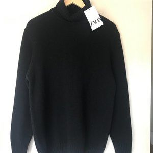 Zara Men's black wool turtleneck